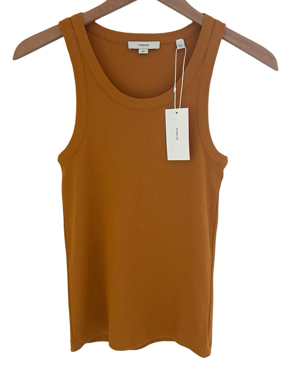 Vince Clementine Ribbed Scoop-Neck Tank Top Size Small NWT